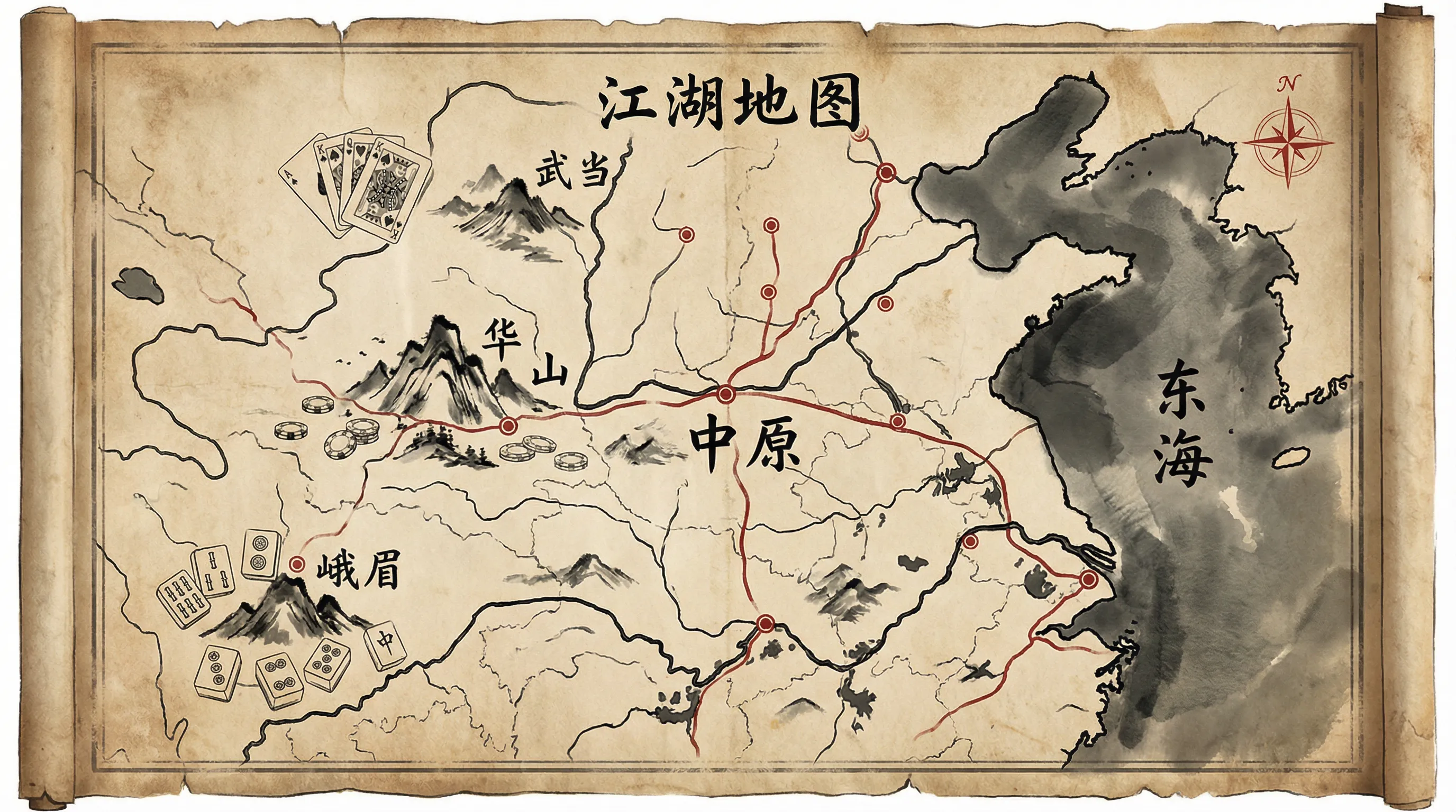 江湖地图上武当派斗地主的位置